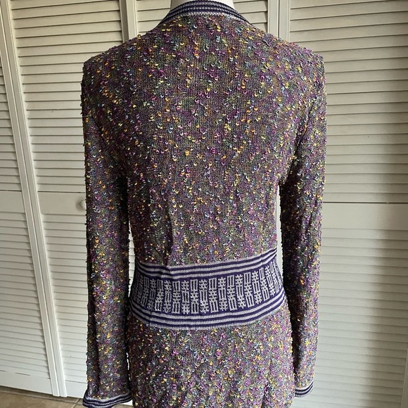 Vintage H MOSS Designs Mclean VA Chenille boucle Cardigan Sweater Sz Small S - Picture 5 of 11